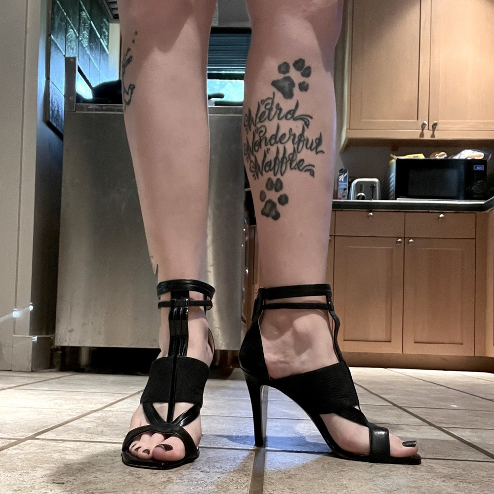 Nine West Kiralee black gladiator heels 11 / 12